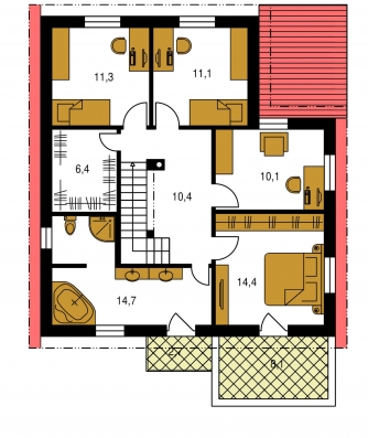Grundriss des Obergeschosses - TREND 273